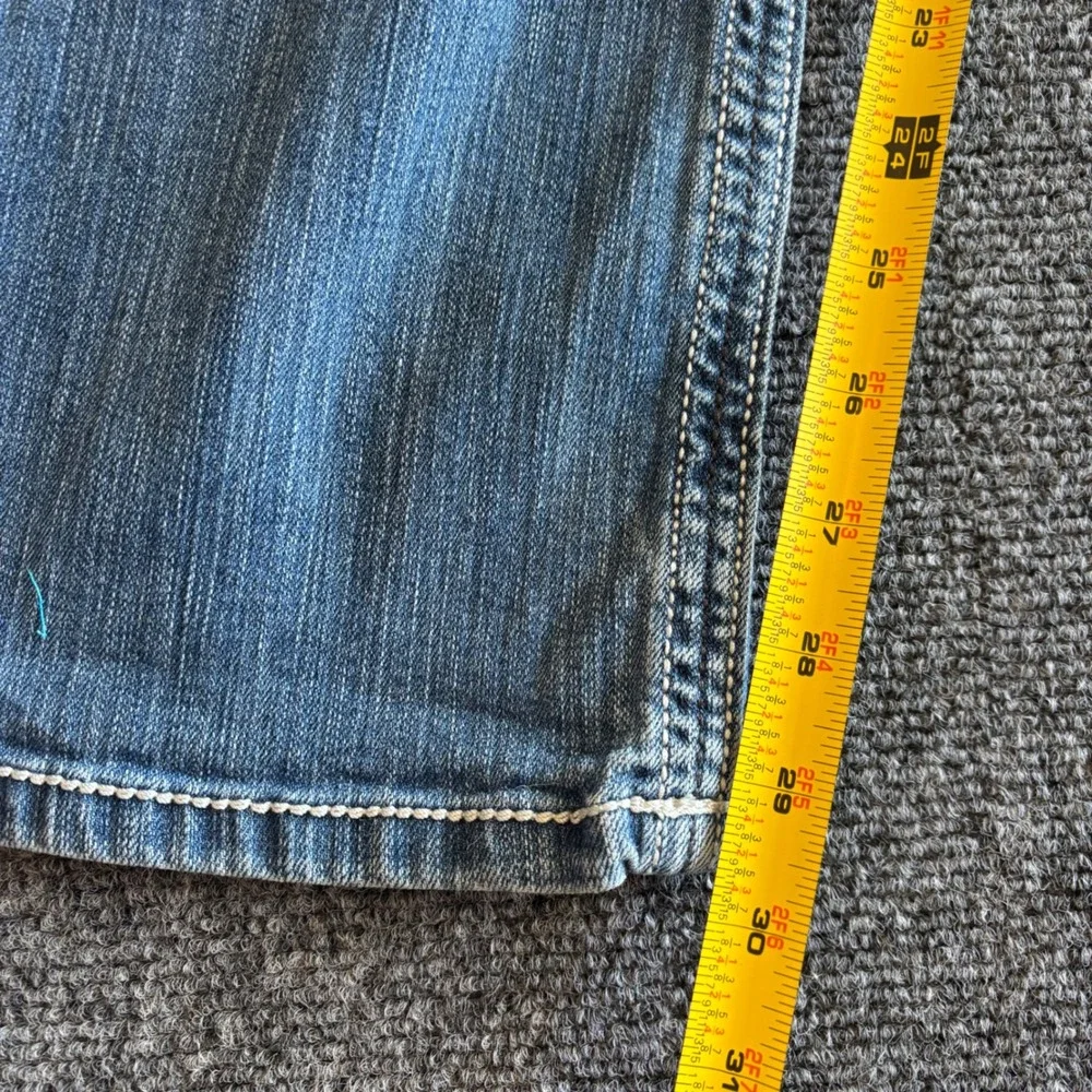 BKE Tyler Straight Leg Jeans Mens 29R Medium Wash Embroidered Heavy Stitch 29x30